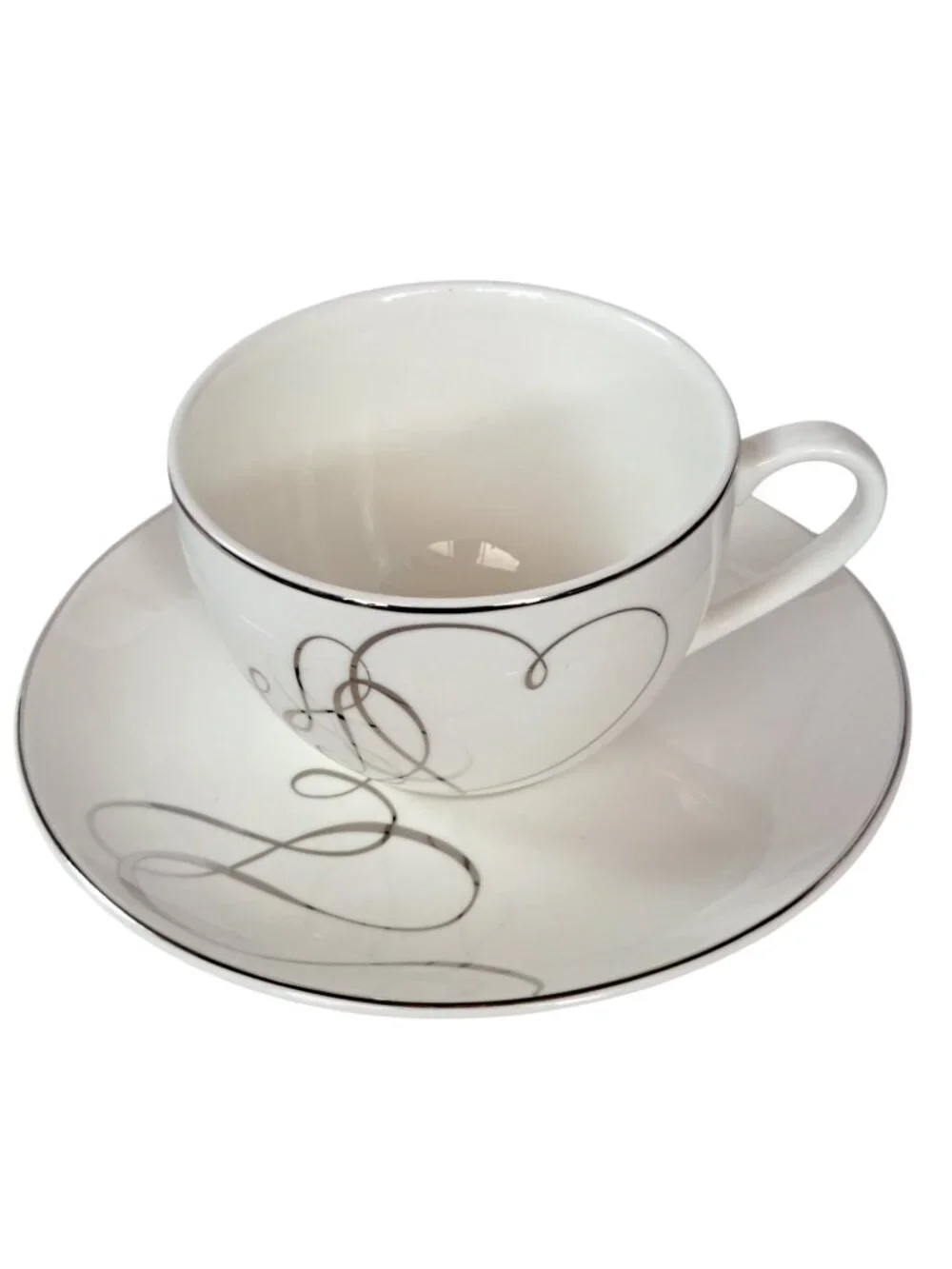 New Mikasa China Tea Cup and Saucer Love Story pattern